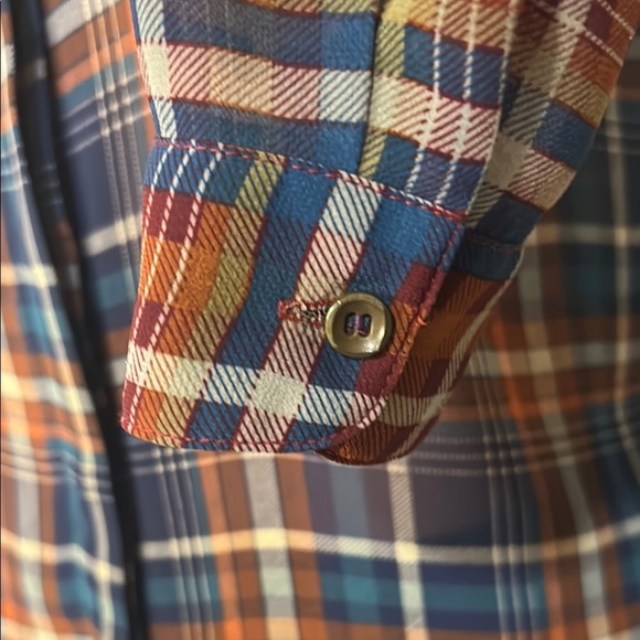 Anthropologie Maeve Semi  Sheer Plaid Button Down Blouse Long Sleeved Sz S - Picture 7 of 15